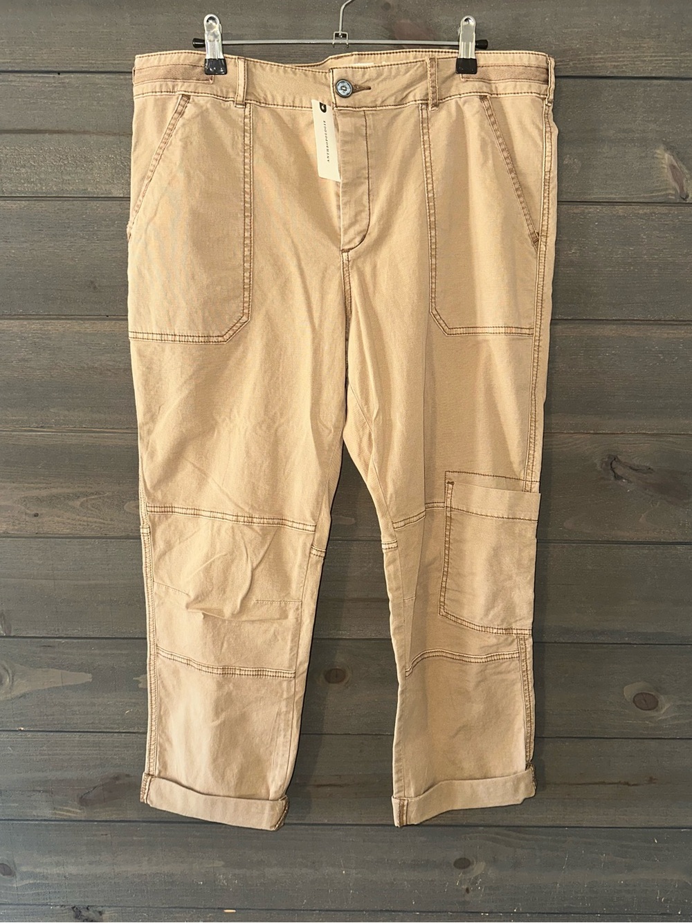 NWT ANTHROPOLOGIE THE WANDERER Casual Utility Pants in Tan